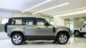 This iconic Land Rover has an unusual road stance.